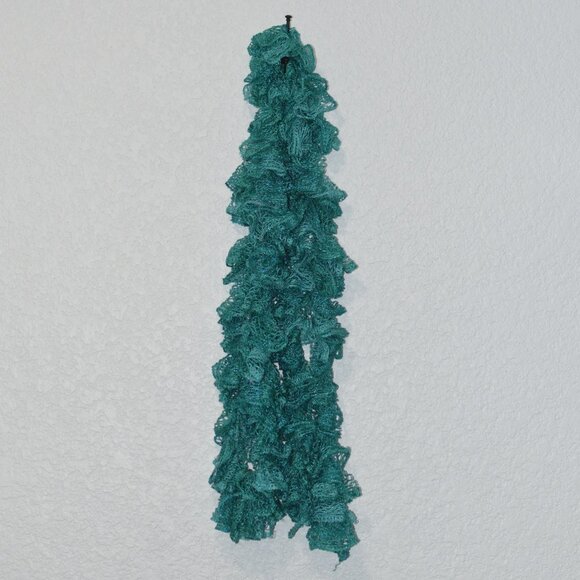 Homemade Teal Ruffle Scarf - Picture 2 of 2